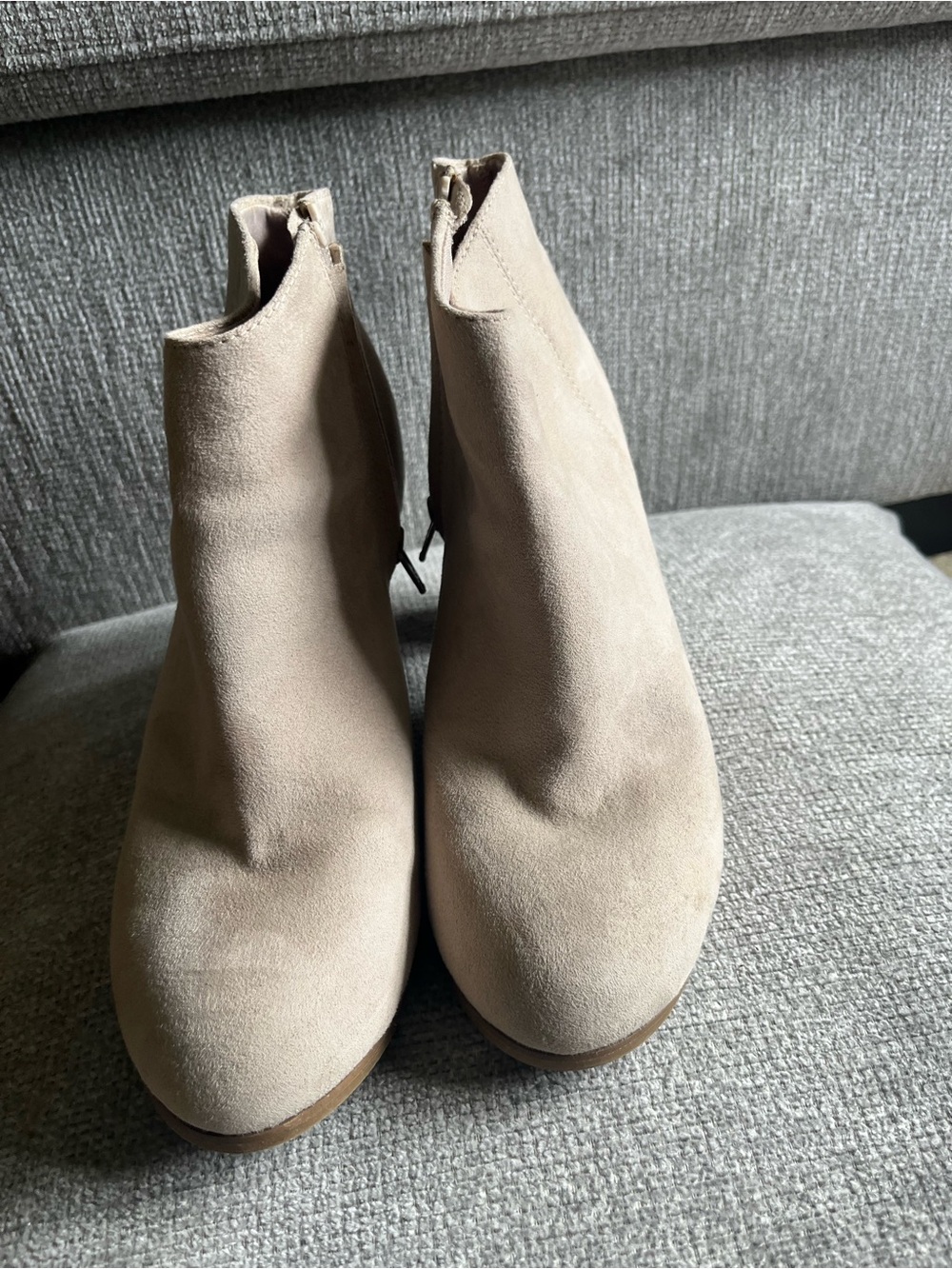 Old Navy Taupe Suede Ankle Booties